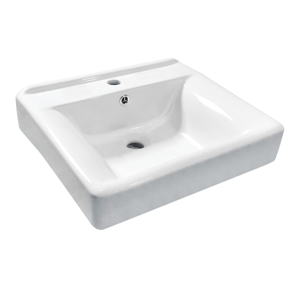 Kingston Brass 20 Console Sink Basin SingleHole, White EV2018W1 - main